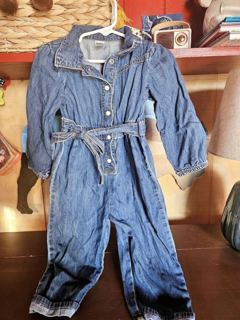 OshKosh B'gosh Toddler Denim Long-Sleeve Jumpsuit Girls 2T/2A Denim Jumpsuit